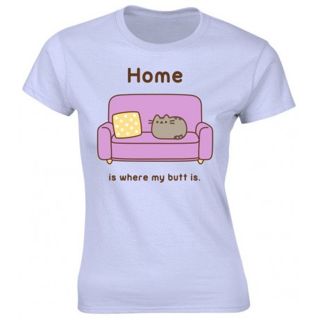 T-shirt fille Pusheen la Maison est où mon Cul est