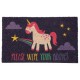 Felpudo de Coco Unicornio Kawaii Please Wipe Your Hooves