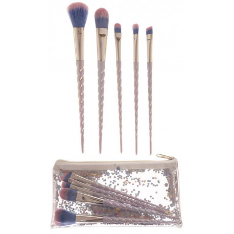 Conjunto de pincéis de maquiagem unicórnio