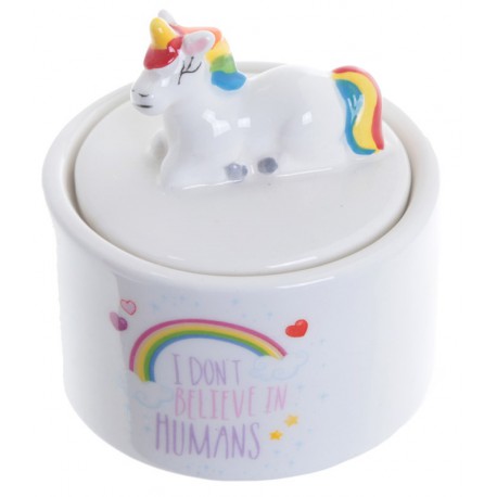Joyero Cerámica Unicornio Kawaii