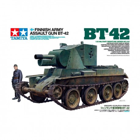 Modelo a escala del tanque finlandés BT-42 de Tamiya