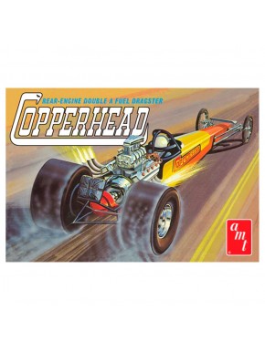 Maqueta de dragster COPPERHEAD AMT 1/25 con motor trasero