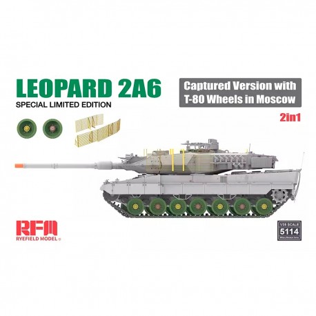 Maquette Leopard 2A6 avec roues T-80, 1/35