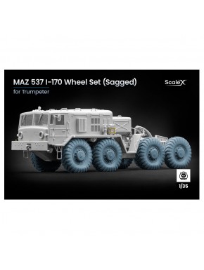 Jeu de roues affaissées 1/35 pour MAZ-537 Trumpeter