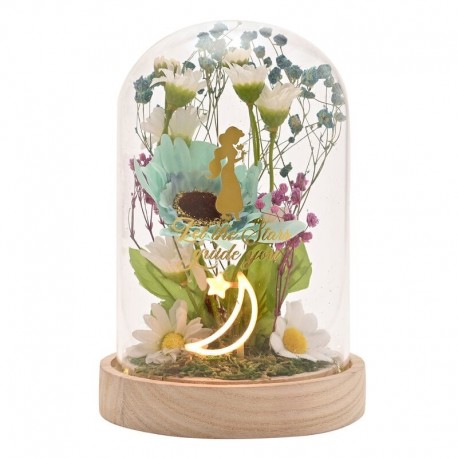 Lumière décorative de Jasmine avec fleurs sous un dôme en verre