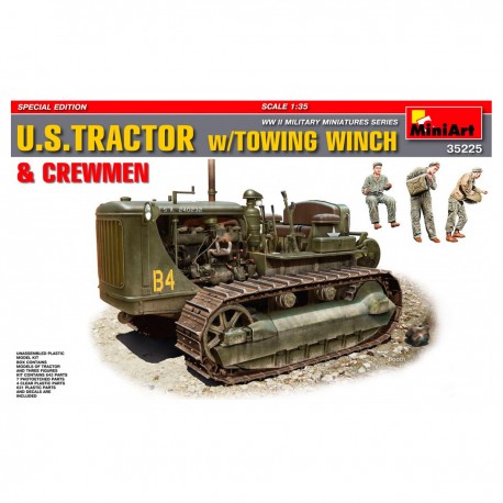 Maquete de trator americano com tripulação em escala 1/35