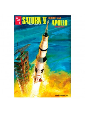 Maqueta de cohete Saturno V y nave Apolo de AMT