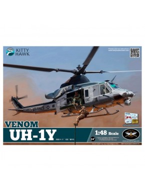 Kit maquette Bell UH-1Y Venom 1/48 de Kitty Hawk avec pièces et décalcomanies