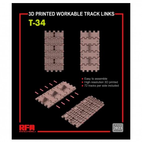 Maillons de chenilles 3D imprimés pour T-34 par Rye Field Model
