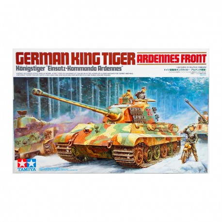 Maquette King Tiger Ardennes 1/35 de Tamiya avec moto