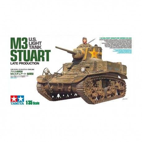 Kit de modelo em escala 1/35 do tanque M3 Stuart da Tamiya