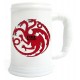 Boccale birra in ceramica Targaryen rosso e bianco