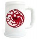 Taza cerveza cerámica Targaryen blanca y roja