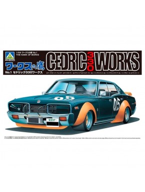 Maquete AOSHIMA Cedric 330 Works 1/24 em verde com detalhes laranja