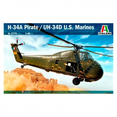 Modelo em escala 1/48 H-34A Pirate UH-34D Marines Italeri