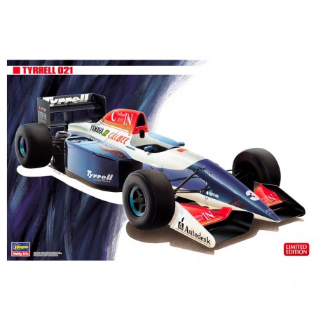 Maquete em escala 1/24 do carro Tyrrell 021 da Hasegawa, edição limitada