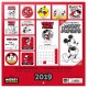 Calendario pared 2019 Mickey Mouse 90 Aniversario Disney