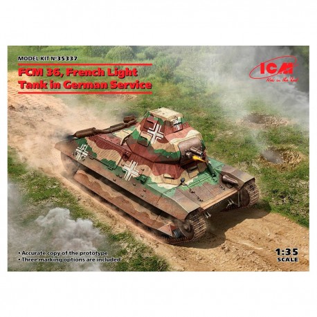 Modelo a escala del tanque FCM 36 en servicio alemán