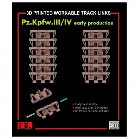 Maillons de chenilles imprimés en 3D Pz.Kpfw. III/IV échelle 1/35