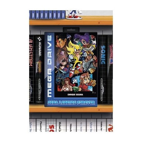 Livre SEGA Legends Forever avec personnages emblématiques