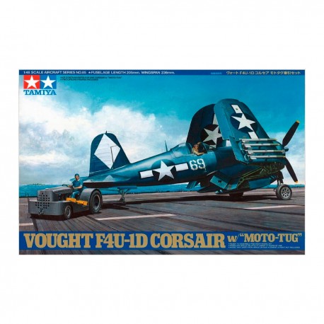 Maquette Tamiya Corsair F4U-1D et Moto-Tug 1/48