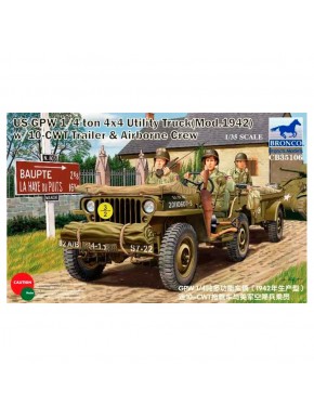 Modèle Jeep GPW 1/4 Ton 4x4 avec remorque et équipage