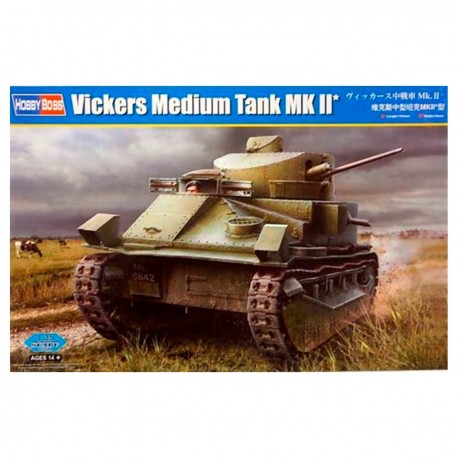 Modelo de tanque Vickers Medium Mk II em escala 1/35 da HobbyBoss