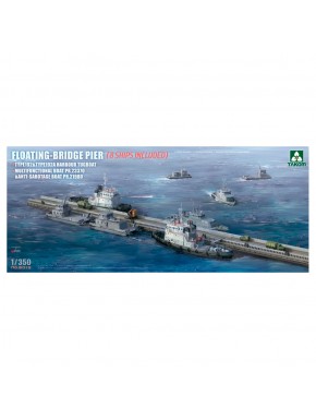 Kit de modélisme Pont Flottant 1/350 de Takom avec 8 bateaux