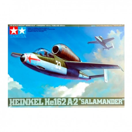 Maquete Tamiya Heinkel He162 A-2 Salamander em escala 1/48