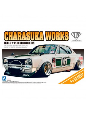 Kit de montagem Aoshima 1/24 LB-Works Charasuka 2Dr em branco e verde