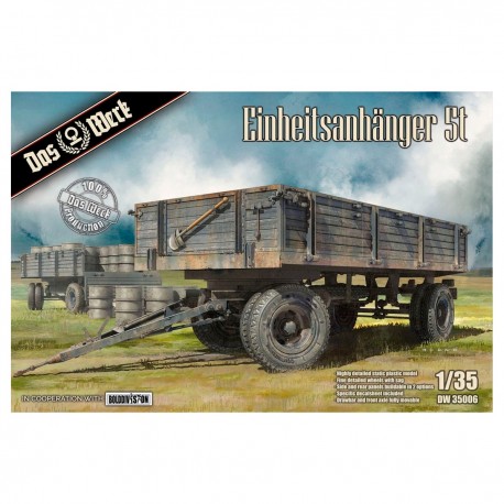 Modelo de reboque militar Einheitsanhänger 5t escala 1/35