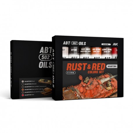 Coffret de couleurs rouille et rouge ABT502 Oils