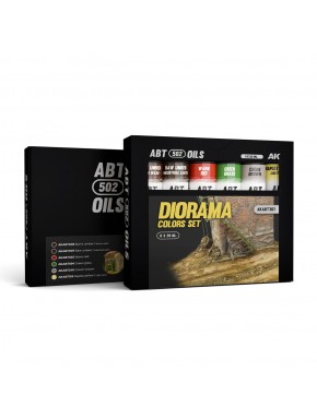 Set de couleurs pour dioramas ABT502 Oils avec six teintes