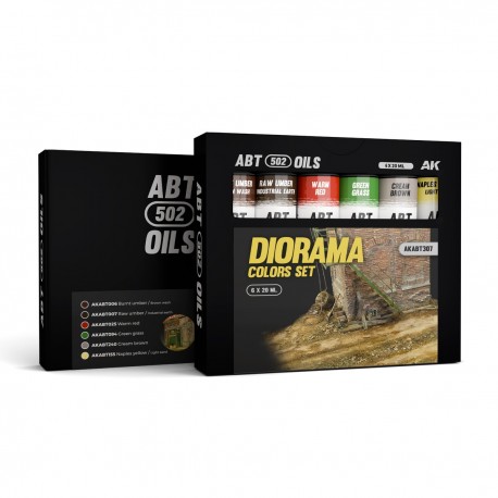 Set de couleurs pour dioramas ABT502 Oils avec six teintes