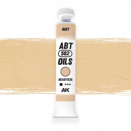 Tube de peinture à l'huile Buff ABT502 avec échantillon de couleur