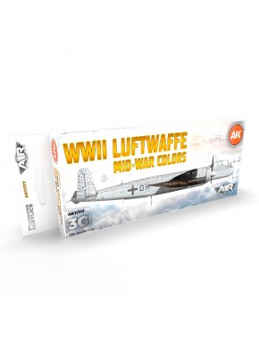 Coffret de peinture acrylique WWII Luftwaffe Mid-war Colors d'AK-Interactive