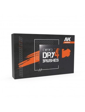 Conjunto de pincéis Dry Brush AK-Interactive em caixa preta