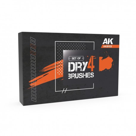 Conjunto de pincéis Dry Brush AK-Interactive em caixa preta