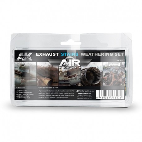 Set de weathering para manchas de escape de aviones AK-Interactive