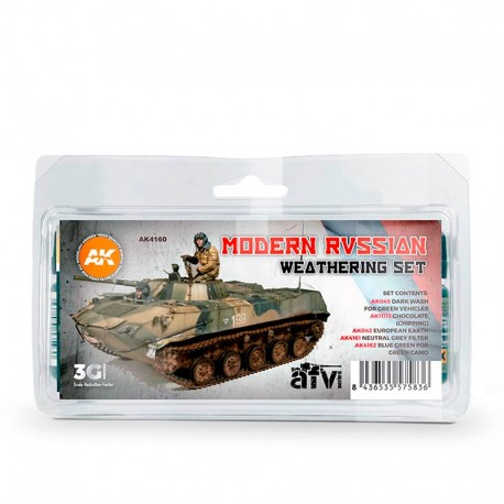 Set de weathering para vehículos rusos modernos AK-Interactive