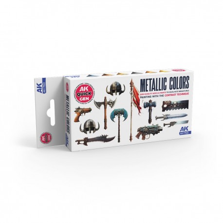 Coffret de peintures métalliques QUICK GEN AK-Interactive