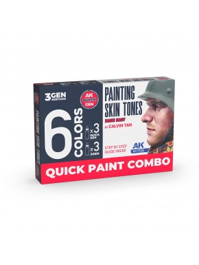 Ensemble de peintures AK-Interactive pour tons de peau