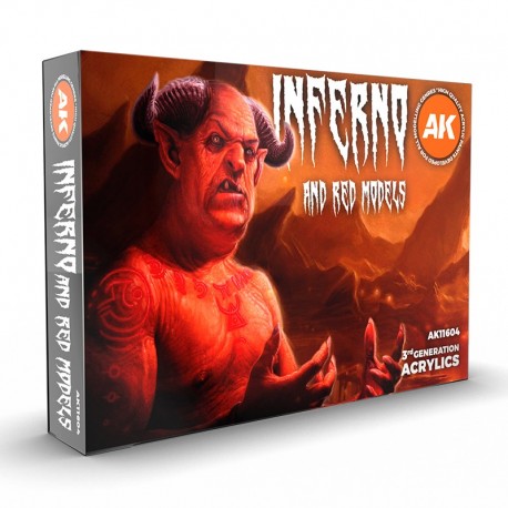 Set de peintures acryliques Enfer et Créatures Rouges par AK-Interactive