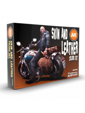 Set de peintures acryliques peau et cuir AK-Interactive