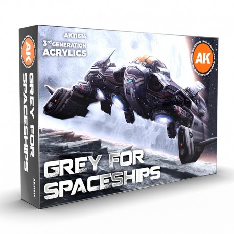 Set de pinturas gris para naves espaciales de AK-Interactive