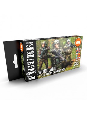 Set de peinture Woodland & Flecktarn Camouflage de AK-Interactive