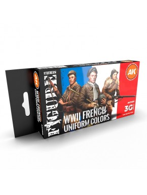 Coffret de peintures uniformes français WWII par AK-Interactive