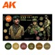 Conjunto de cores de uniformes do exército americano WWII