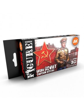 Coffret de couleurs pour uniformes soviétiques WWII par AK-Interactive