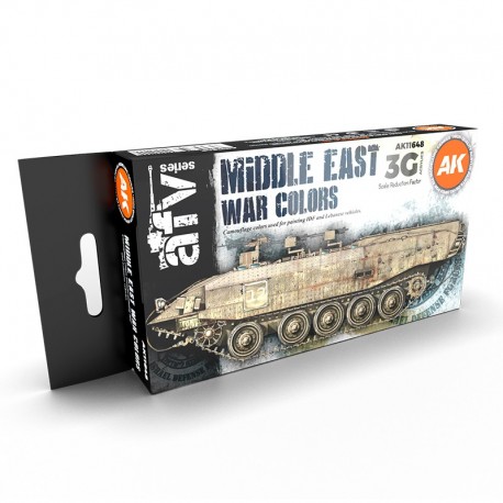 Set de peintures acryliques Middle East War Colors par AK-Interactive